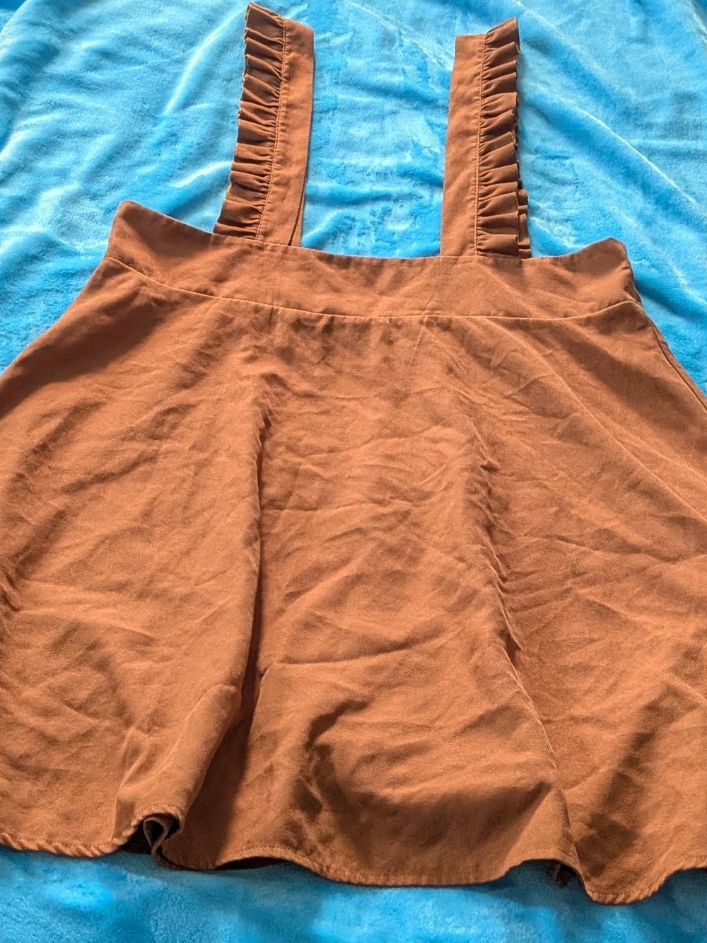 🤎 Brown Pinafore Skirt with Ruffle Straps 🤎